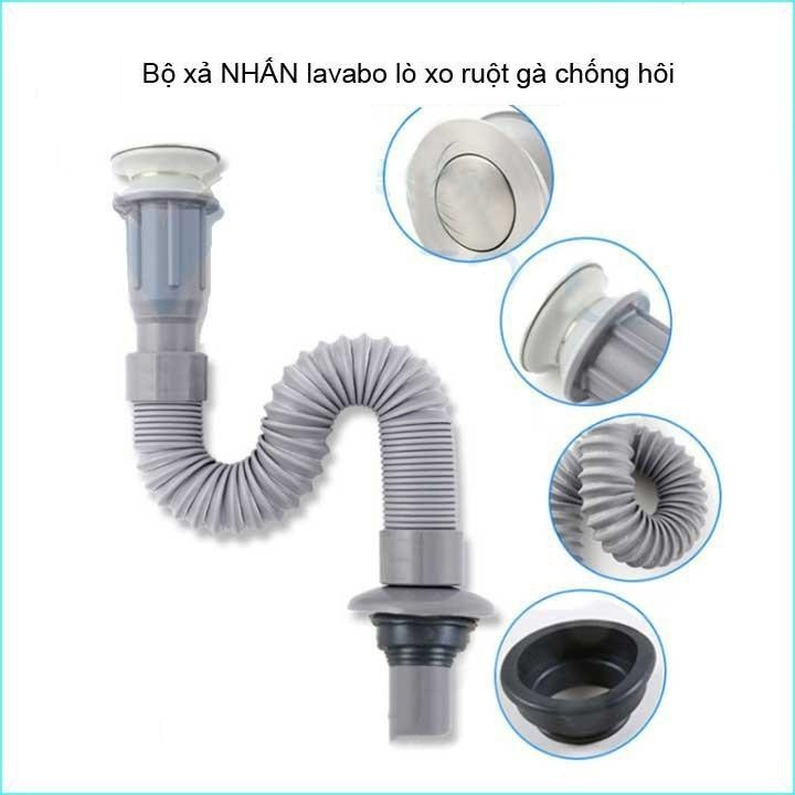 Bộ xả lavabo nhựa ABS, bộ xi phông chậu rửa mặt