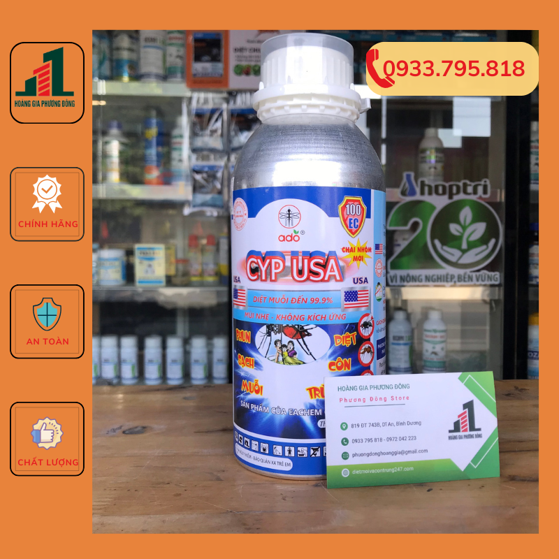 Thuốc diệt muỗi giá rẻ cyp usa 100ec - chai 1 lít