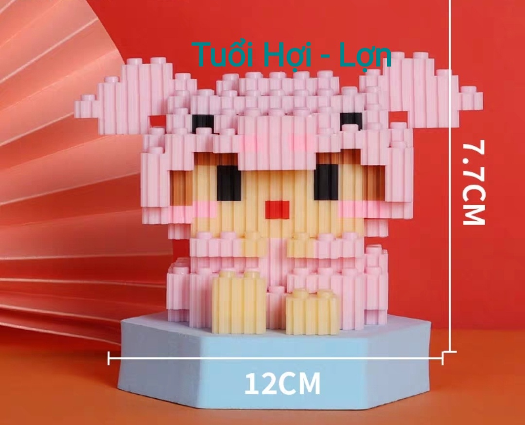 Mô hình lắp ráp 12 con giáp mini dễ thương cho bé