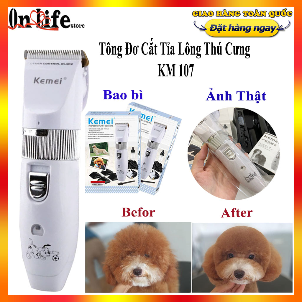 Tông đơ cắt tỉa lông cho thú cưng, Tông đơ cắt lông ,lông chân cho chó mèo, Tông đơ giá tốt km 107