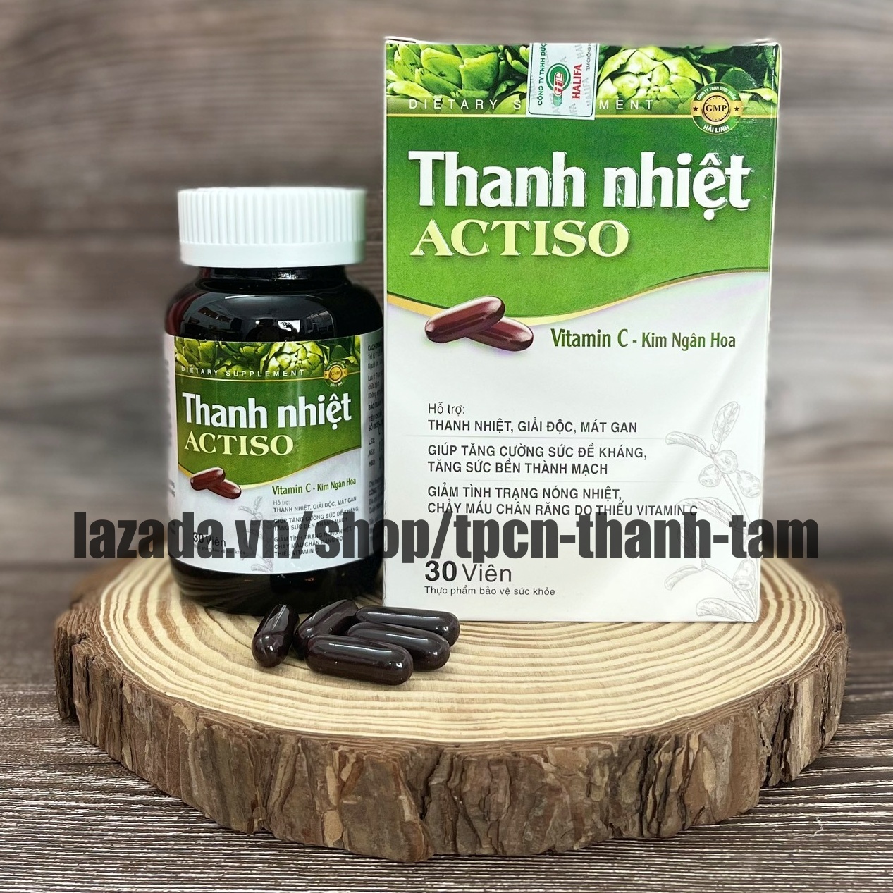 Viên uống mát gan Actiso rutin, vitamin C giúp thanh nhiệt cơ thể, giảm nóng nhiệt, nhiệt miệng - Hộp 30 viên