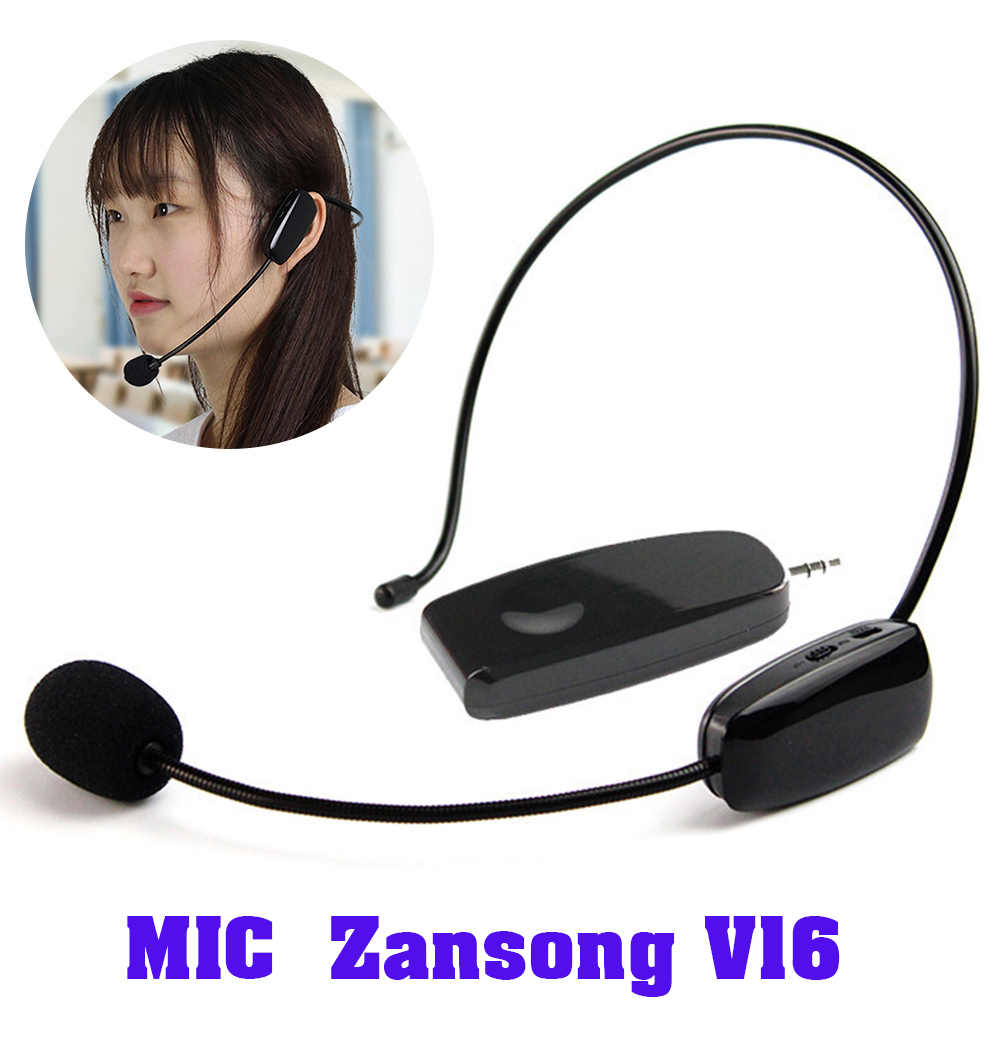 [HCM]Micro Không Dây Đeo Tai Zansong V16 Siêu Rẻ Phù Hợp Mọi Thiết Bị Như Micro Kết Nối Các Thiết Bị Như PC Laptop Sound Card Ampli Loa Kéo Loa Trợ Giảng Mixer. Hỗ Trợ Thuyết Trình Giảng Dạy Bán Hàng Du Lịch