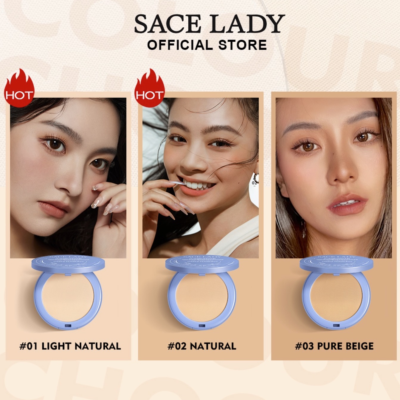 Phấn phủ kiềm dầu sace lady chống thấm nước 8gr