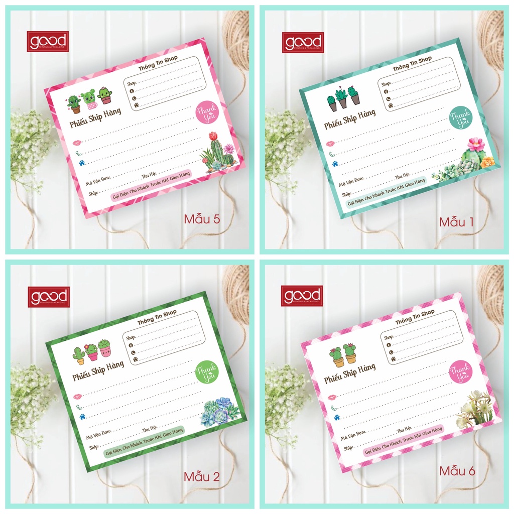 Combo 50 phiếu ship ciuteee 10x15cm