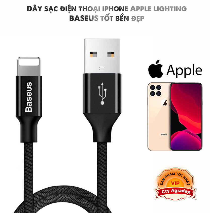 Dây Cáp sạc xịn lighting iphone Apple BASEUS - Hàng Hiệu