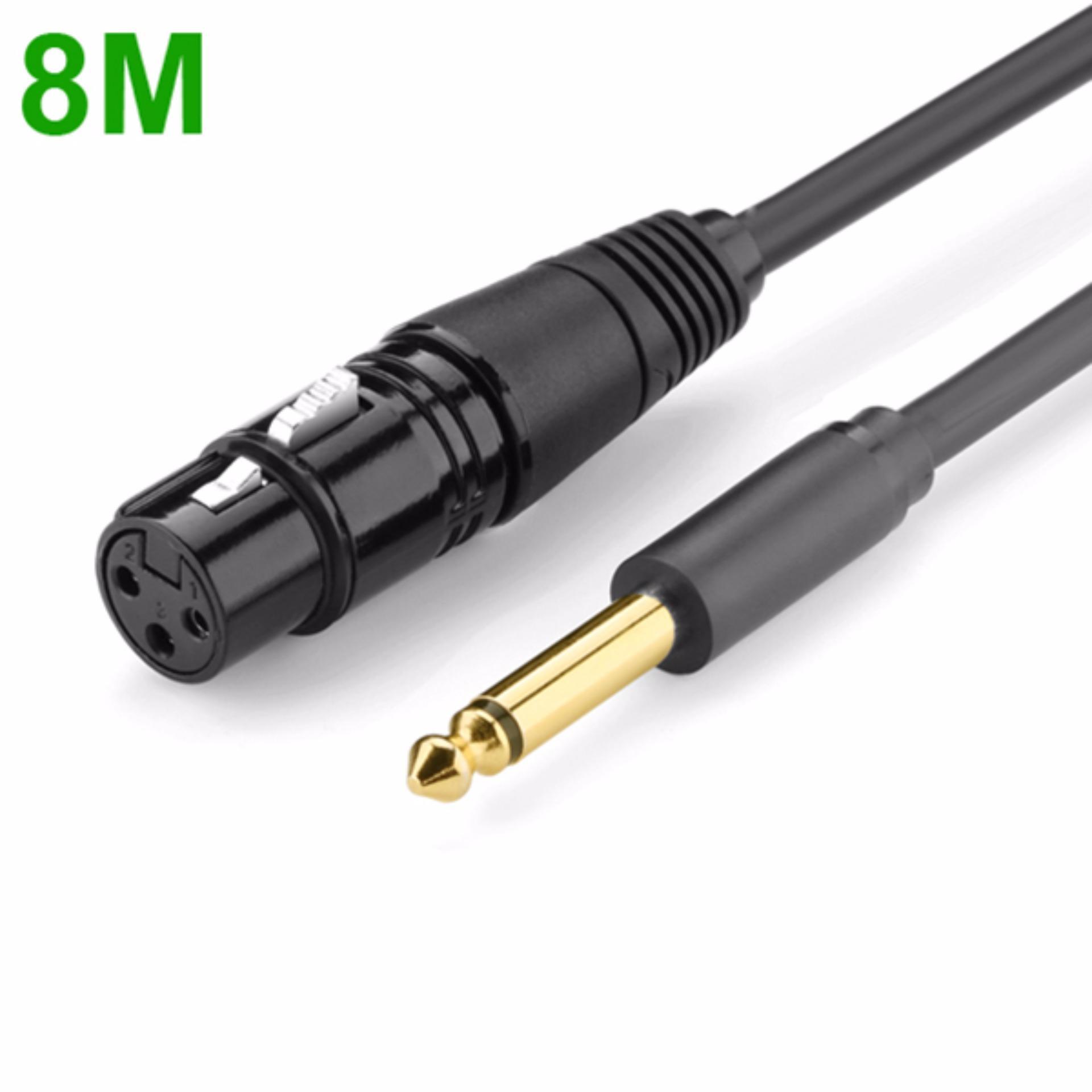 Cáp mic 6.3mm sang xlr 8m ugreen av131-20722
