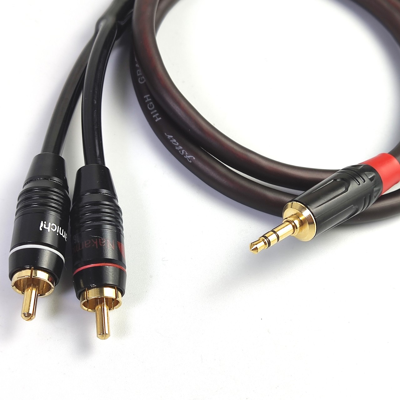 Dây 3.5 ra 2 đầu hoa sen, Dây Italy Jack Monster, Dây kết nối âm thanh từ tivi, Điện thoại, laptop xuống Amply, Mixer,...Dây 3.5mm, dây 3ly, 3 ly, 3li, 3 li ra AV RCA