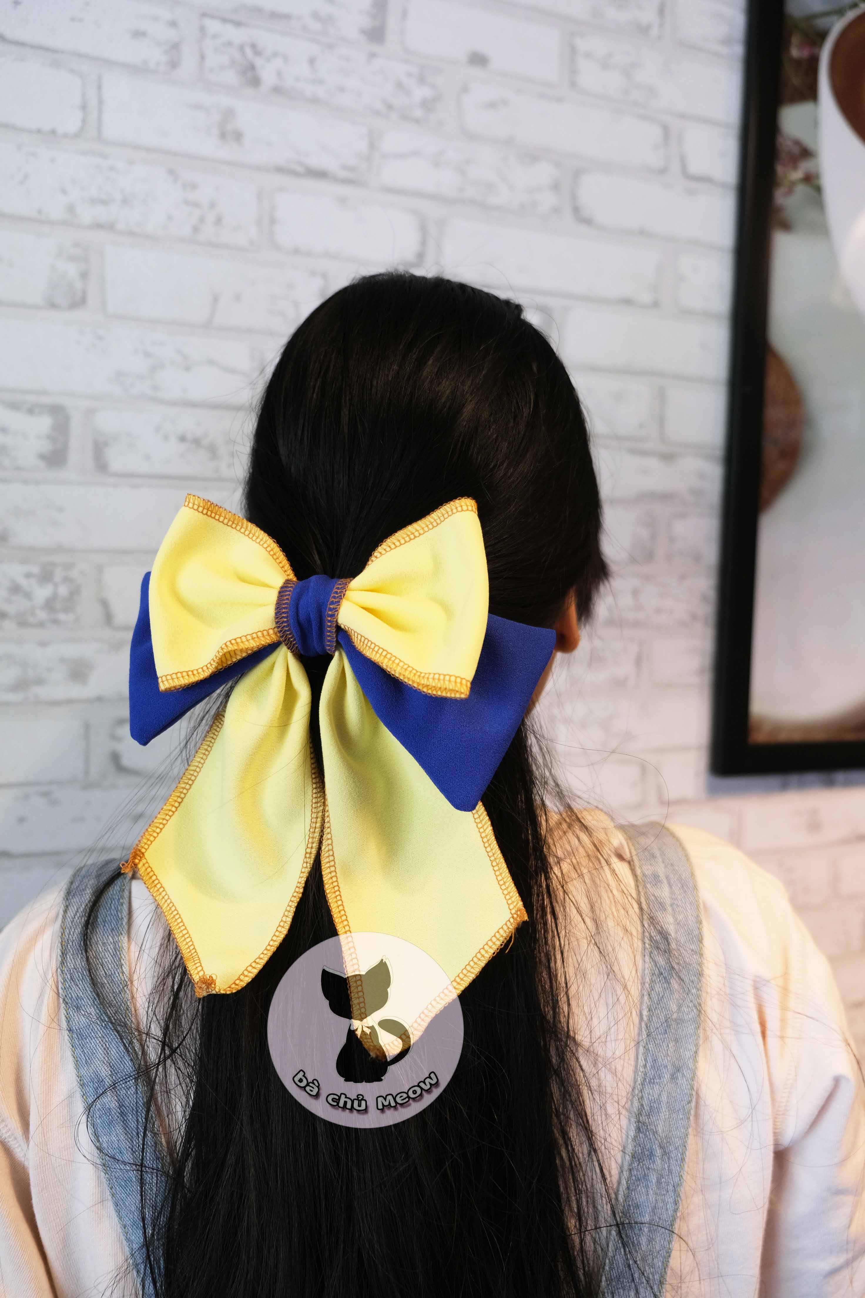 Nơ cột tóc tiểu thư - dây cột tóc phối màu - scrunchies thắt nơ