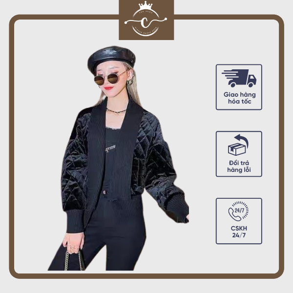 Sp38 khoác dạ ngắn áo khoác dạ mix nỉ nữ chất đẹp lên dáng sang chảnh