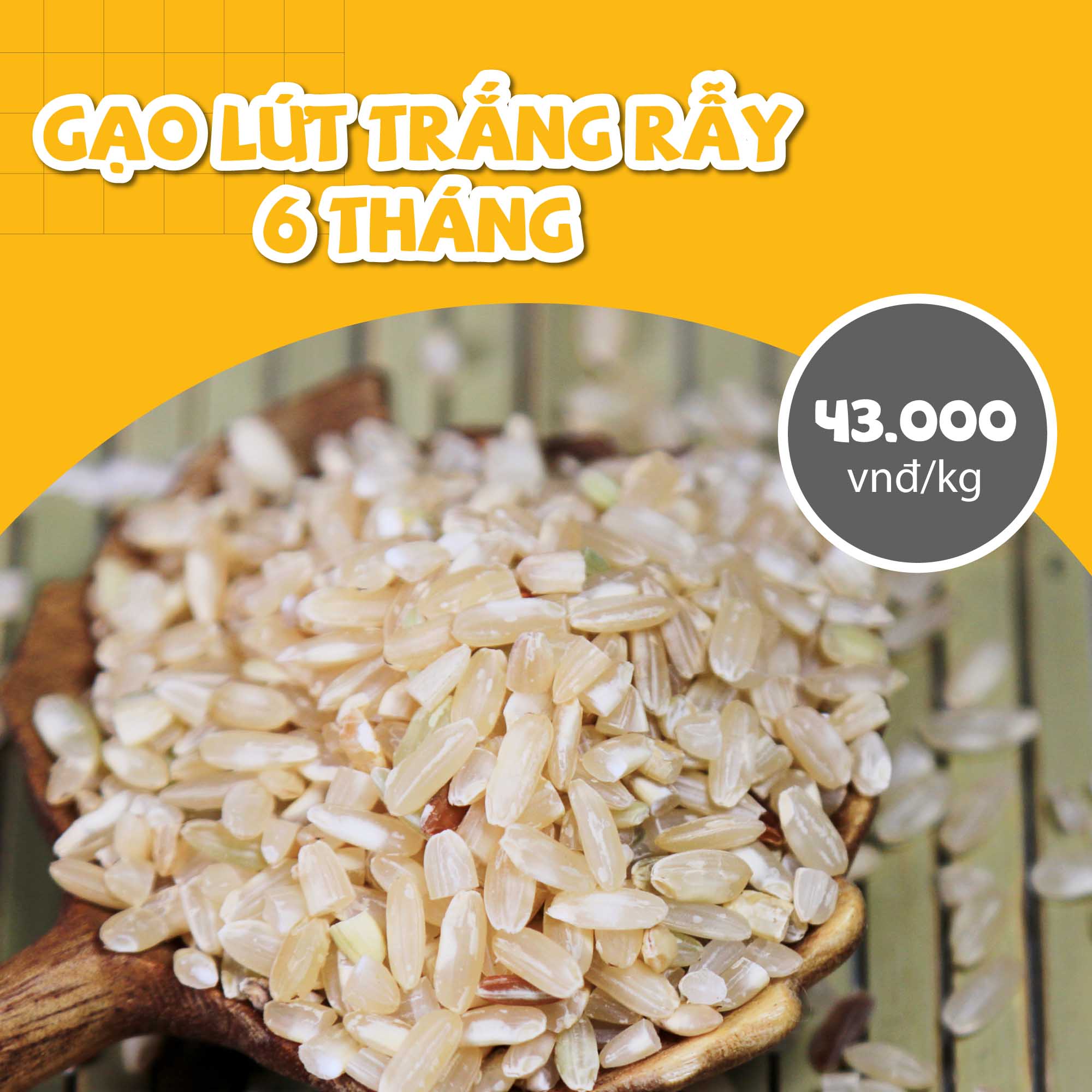 Gạo Lứt Trắng Rẫy - 6 Tháng - 1kg- Gạo Hữu Cơ - Thực Phẩm Dưỡng Sinh- Cửa Hàng Thực Dưỡng Khai Minh Chính Hãng