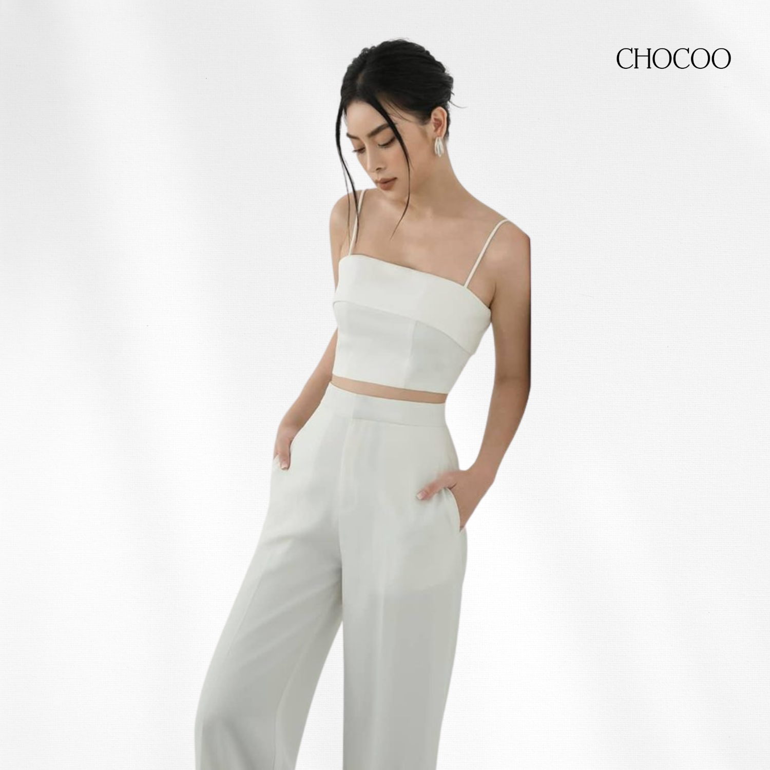 Áo 2 dây nữ chocoo kylee top kiểu dáng croptop chất liệu vải mềm mại cao cấp thời trang nữ hiện đại