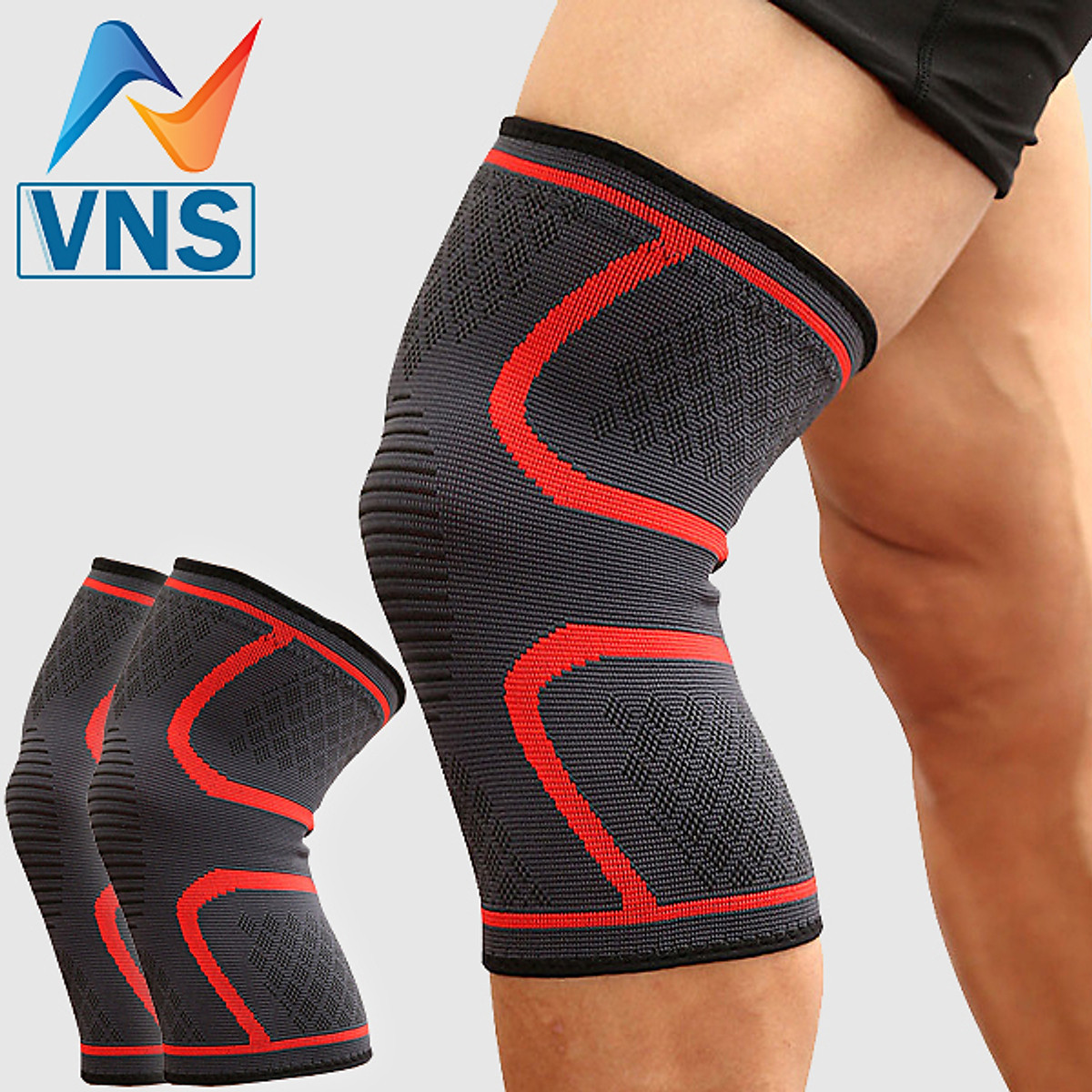 Băng bảo vệ đầu gối bó cơ vn09 băng gối thể thao cao cấp vns - đai bó gối đàn hồi bảo vệ đầu gối khi chơi thể thao 1 đôi