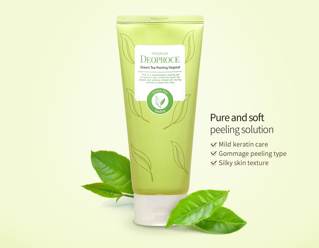 Tẩy da chết trà xanh premium deoproce green tea peeling vegetal 170g