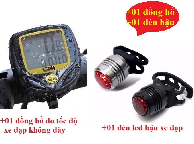 Đồng hồ không dây đo tốc độ xe đạp Tặng đèn led hậu giá rẻ