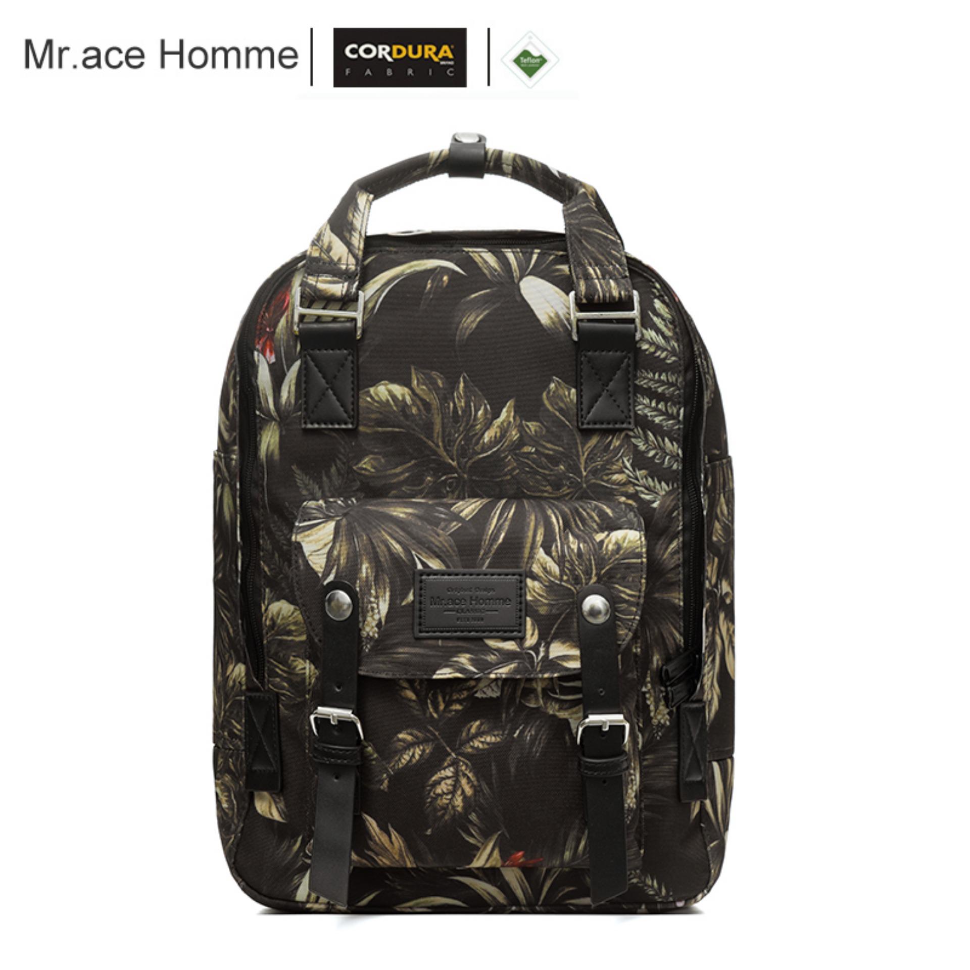 Balo Unisex Chữ Nhật 2 Khóa 14inch Mr.ace Homme MR19C1670B01 / Đen lá vàng