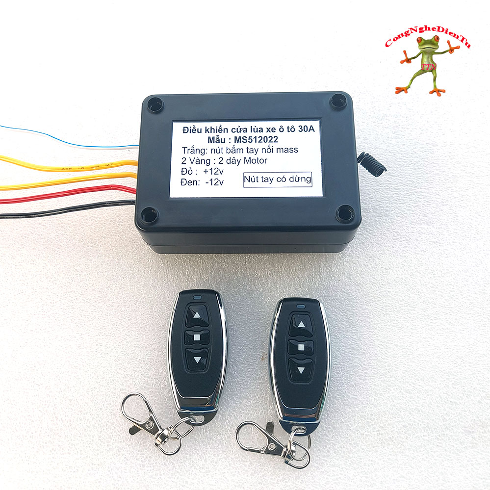 (Mẫu MS512022) Điều khiển từ xa cửa lùa 12v xe ô tô nút tay 1 chạm có dừng (đảo chiều động cơ 30A)