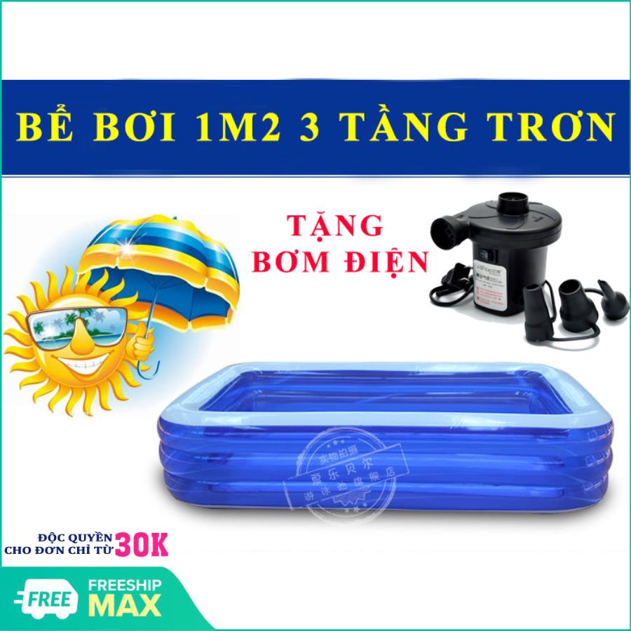 ( TẶNG KÈM BƠM ĐIỆN) Hồ bơi trẻ em - Bể bơi cho bé, 3 tầng Trong Nhà Kích Thước 115X85X35 Cm, ChấT LiệU Nhựa Dẻo Pvc An Toàn Cho Bé, Chất Lượng Vượt Trội, Giá Gốc, Phân Phối Và Bảo Hành Toàn Quốc-ho boi cho be