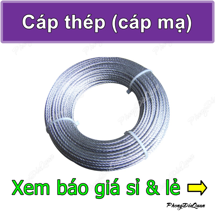 Cáp thép Cáp mạ Cáp trần - Bán theo mét