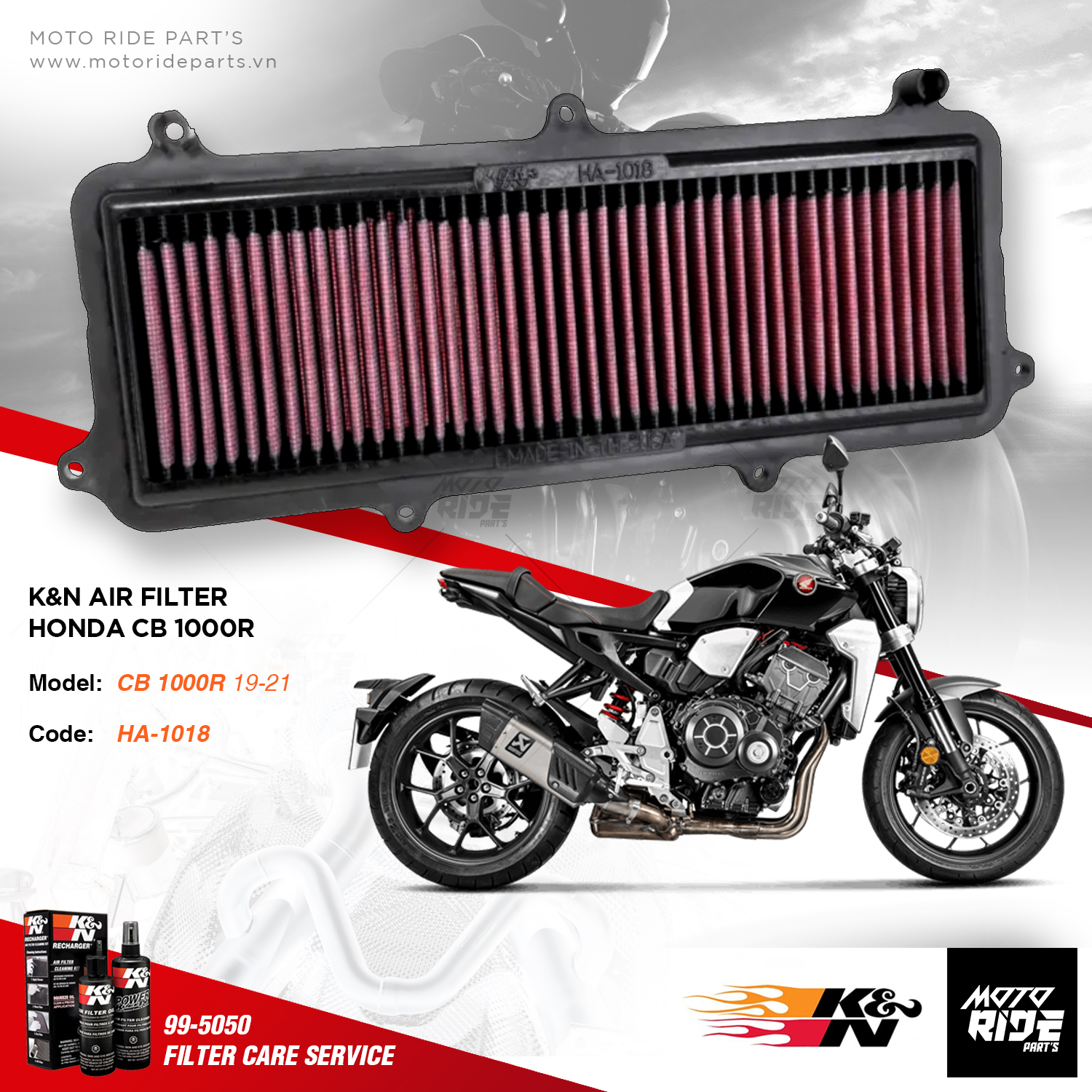K&N HA-1018 LỌC GIÓ ĐỘ CHO HONDA CB 1000R 2020