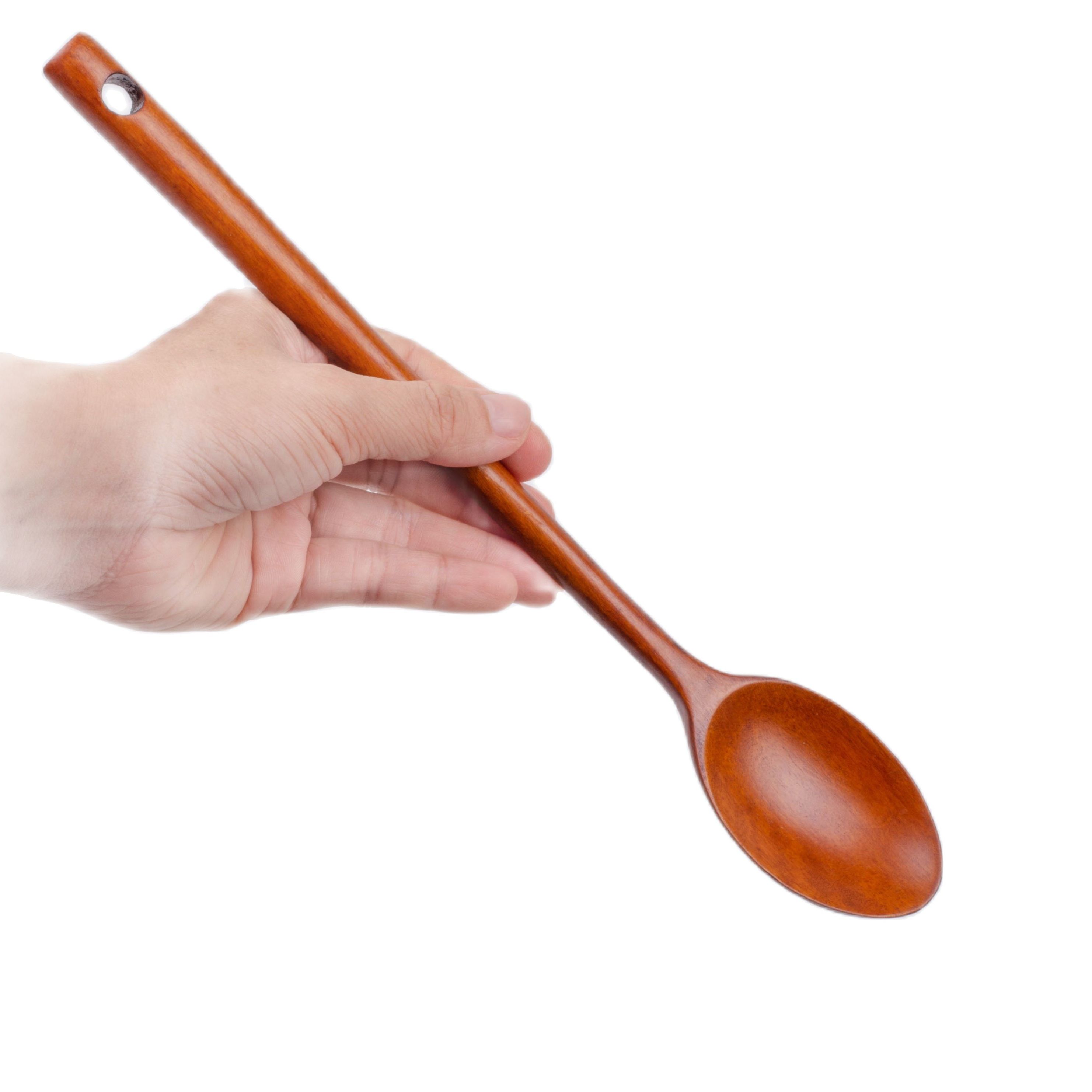 Muỗng ăn cơm bằng gỗ tự nhiên VKU, Thìa ăn cơm bằng gỗ kích thước 27x4.5cm