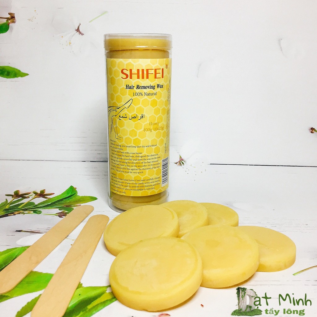 Sáp wax tẩy lông nóng cứng 400g, shifei hard wax 400g. tẩy lông tận gốc chân_tay_nách_mép_bikini.
