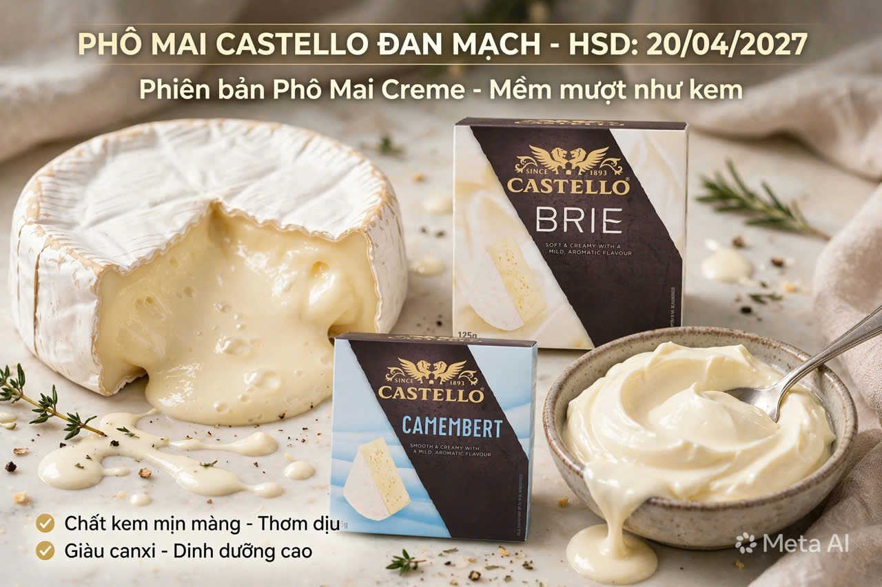 Phô mai danish Castello 125gr của Đan Mạch - Exp 20/04/2027
