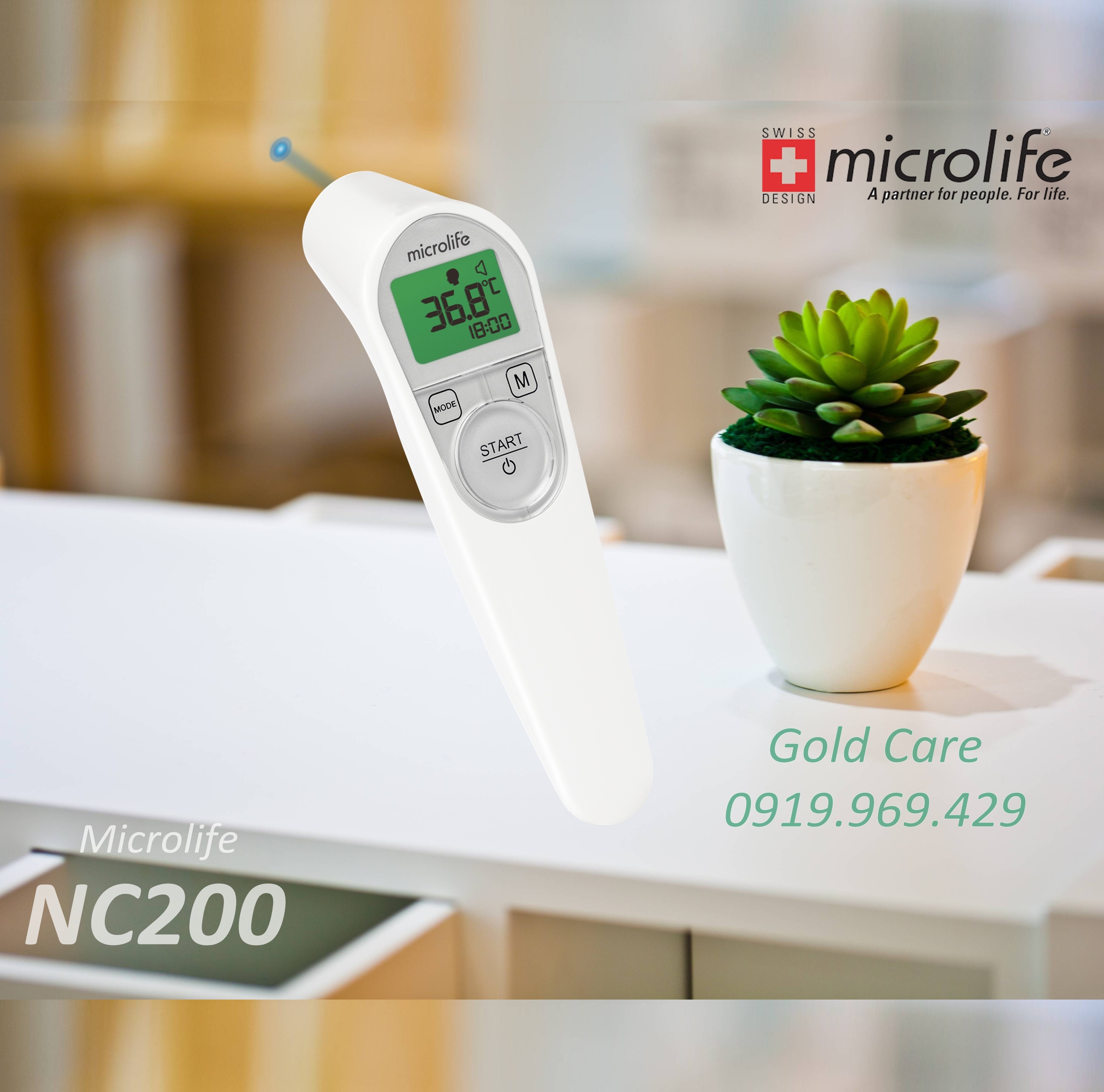 ✅ nhiệt kế hồng ngoại đo trán microlife nc200 - hàng chính hãng