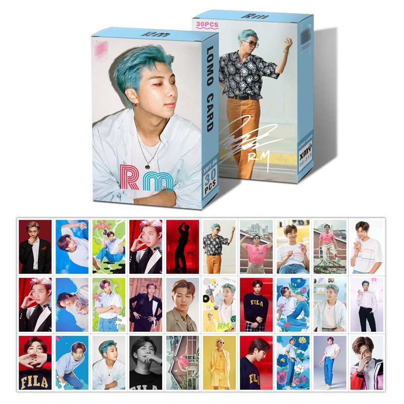 Bộ 30 ảnh lomo card rm bts hộp thẻ ảnh