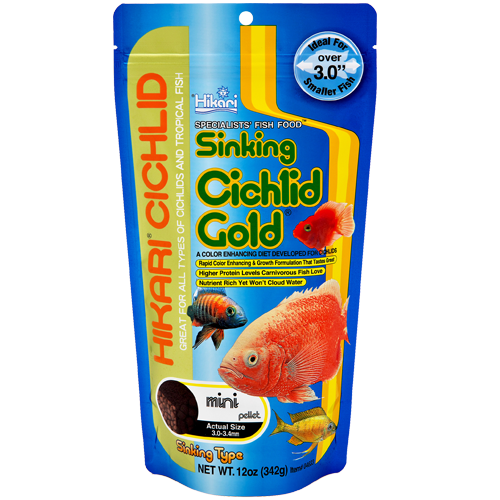   HCM Hikari Sinking Cichlid Gold thức ăn tăng màu cho cá hạt lớn 342gram cá tai tượng hồng két hải hồ 