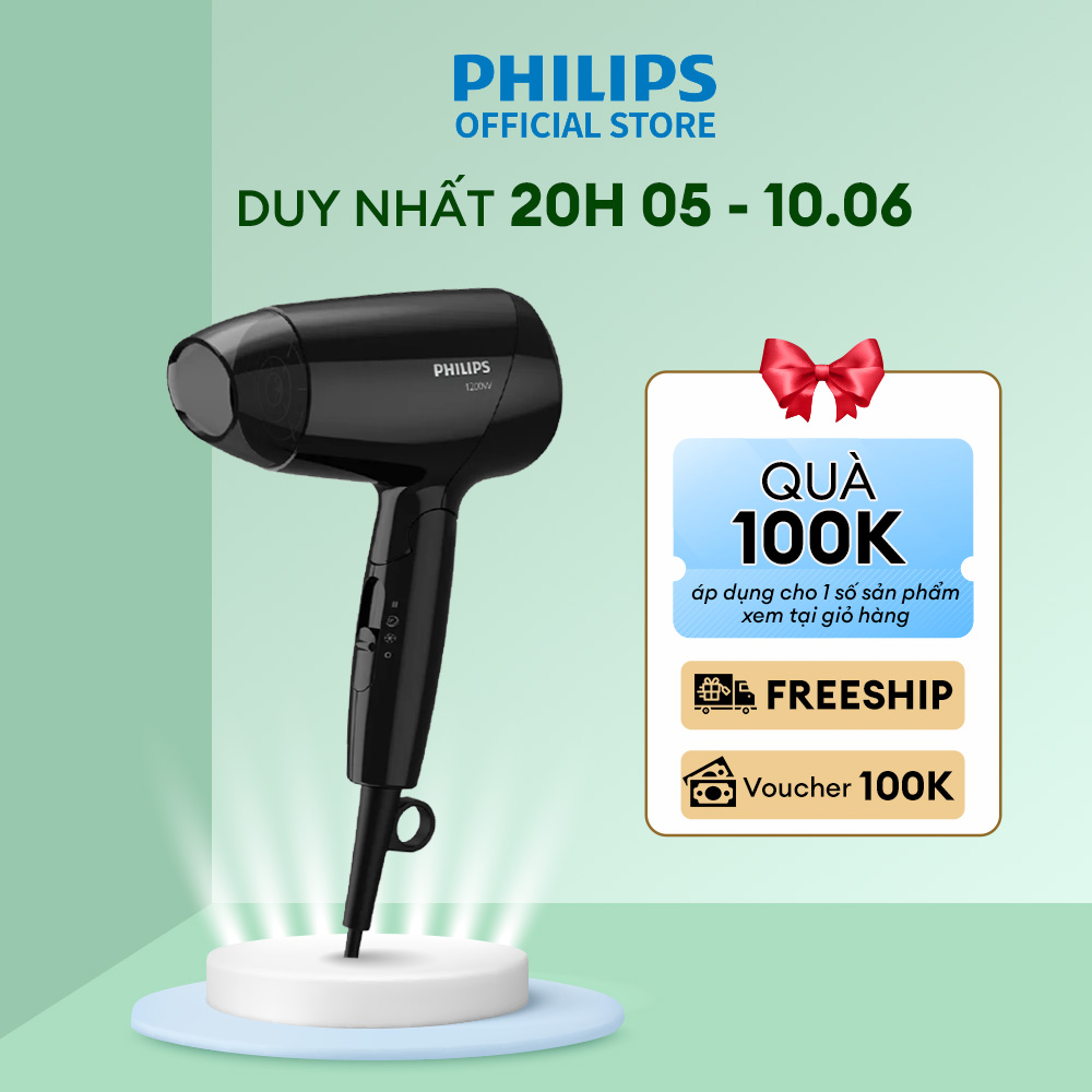 Máy sấy tóc Philips BHC010/10 chăm sóc tóc sấy khô tóc nhanh 3 chế độ sấy bảo hành 2 năm