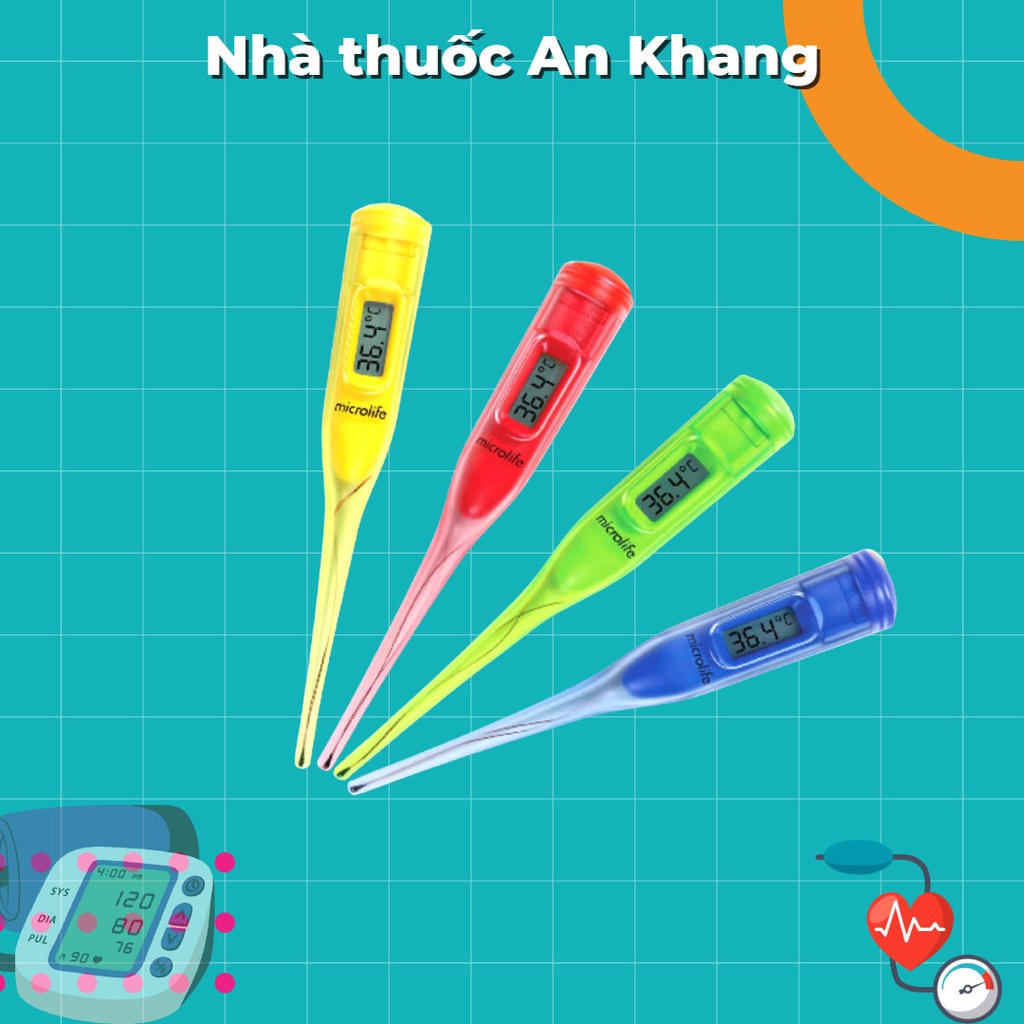 Nhiệt kế điện tử Microlife MT 16K1 chống thấm nước KHÔNG thuỷ ngân, đo chính xác trong 60s