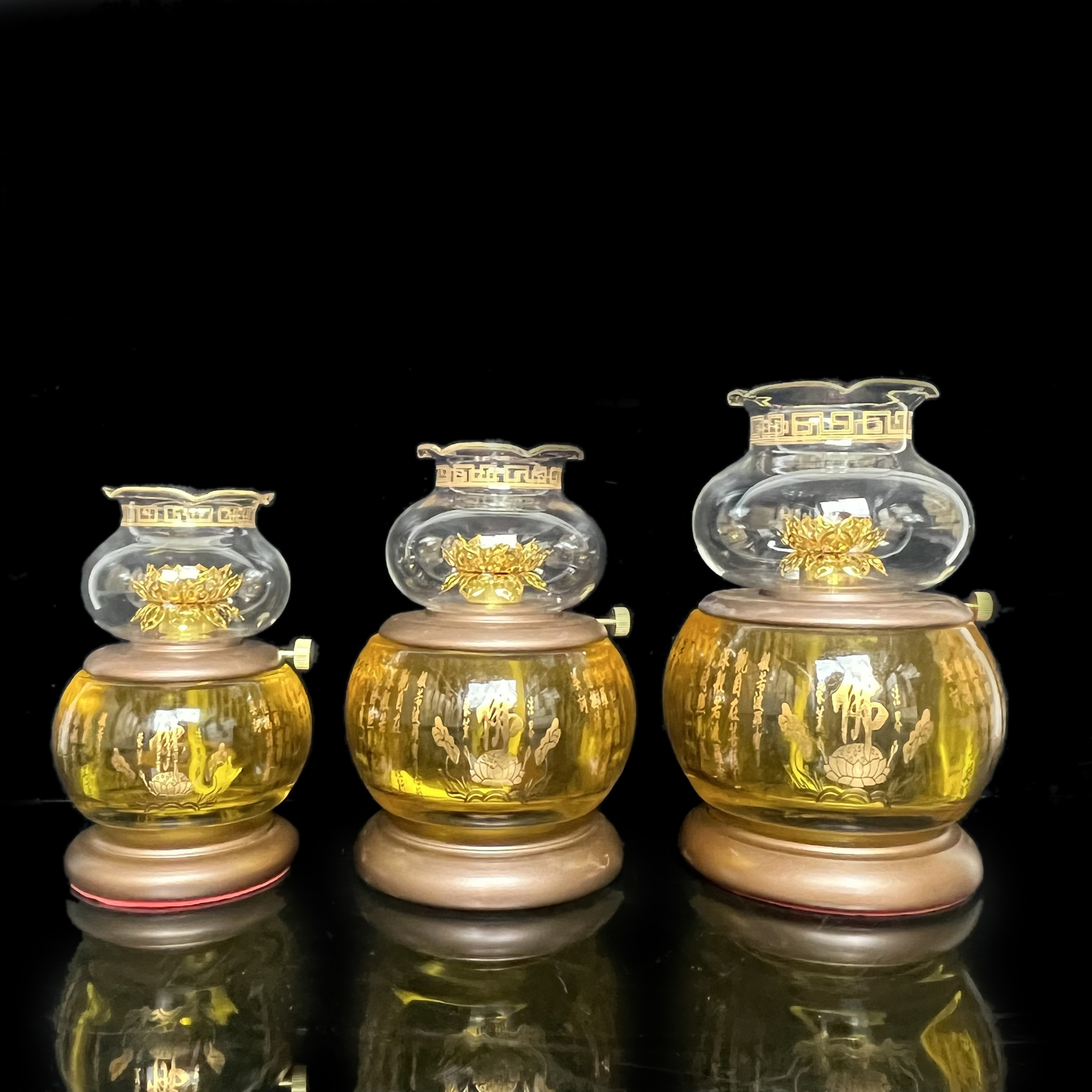 đèn dầu pha lê 8820 hình chữ phật mẫu mới cao cấp - phật giào tường thuận