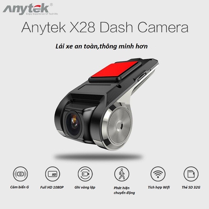 Camera hành trình ô tô, giám sát hành trình xe ô tô, Camera hành trình Anytek X28