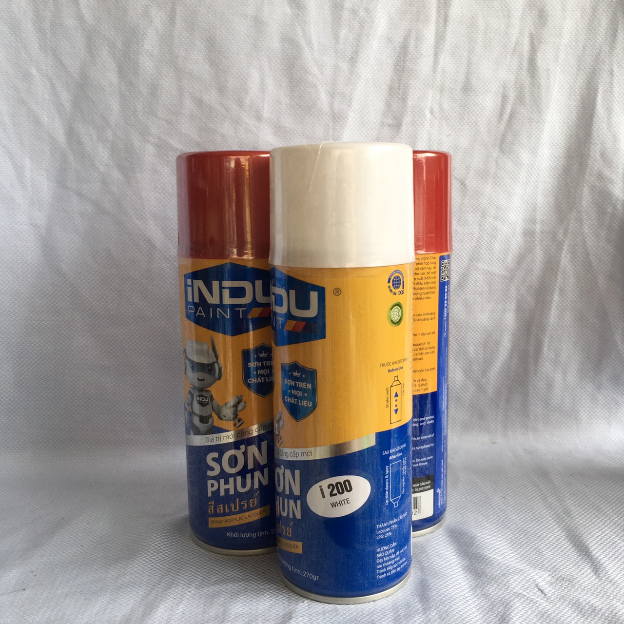 SƠN PHUN ĐA NĂNG INDU MÀU TRẮNG LON 270GR