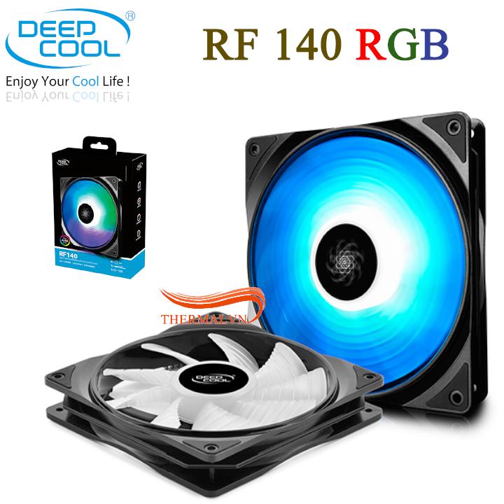 Fan case 14cm deepcool rf 140 – 2 in 1 - fan case rgb sức gió tốt, quay êm, hiệu ứng rgb 16.7 triệu màu