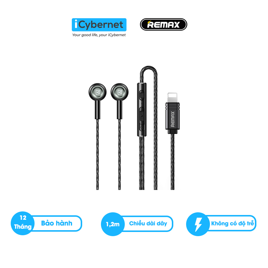 Tai nghe có dây chân Lighting Remax RM-598i cho IPhone - âm bass sâu, chống ồn, chống rồi, chống đứt, chống nước , không cần kết nối Bluetooth song song - HÀNG CHÍNH HÃNG- FREESHIPMAX
