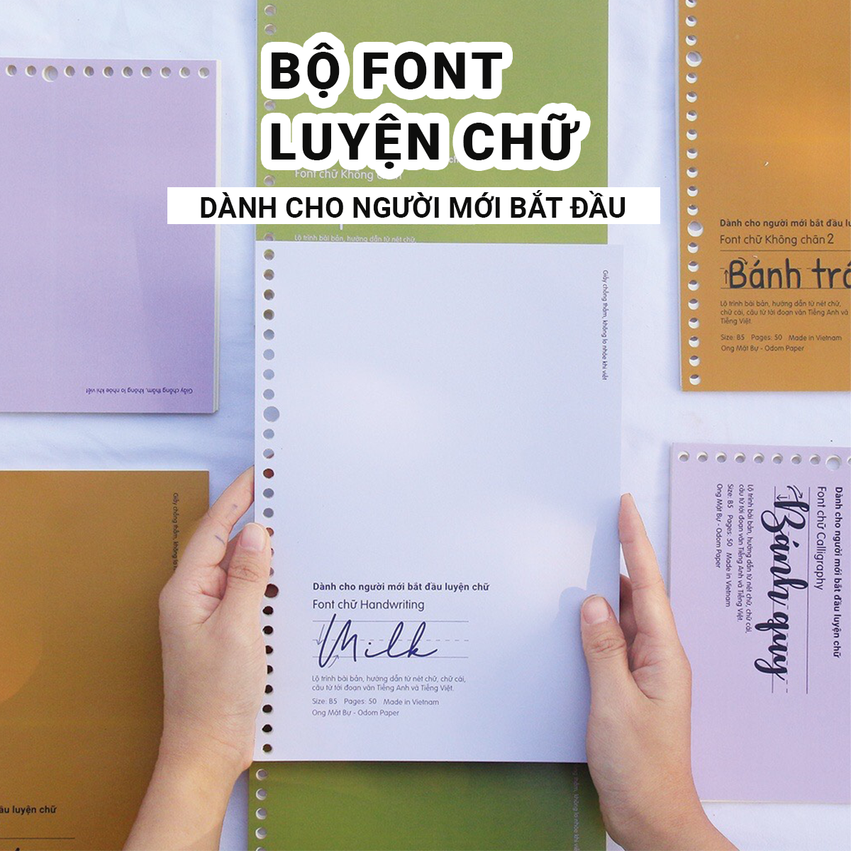 Template Giấy Sổ Còng Luyện Chữ Handwriting Dành Cho Người Mới Luyện - Ong Mặt Bự
