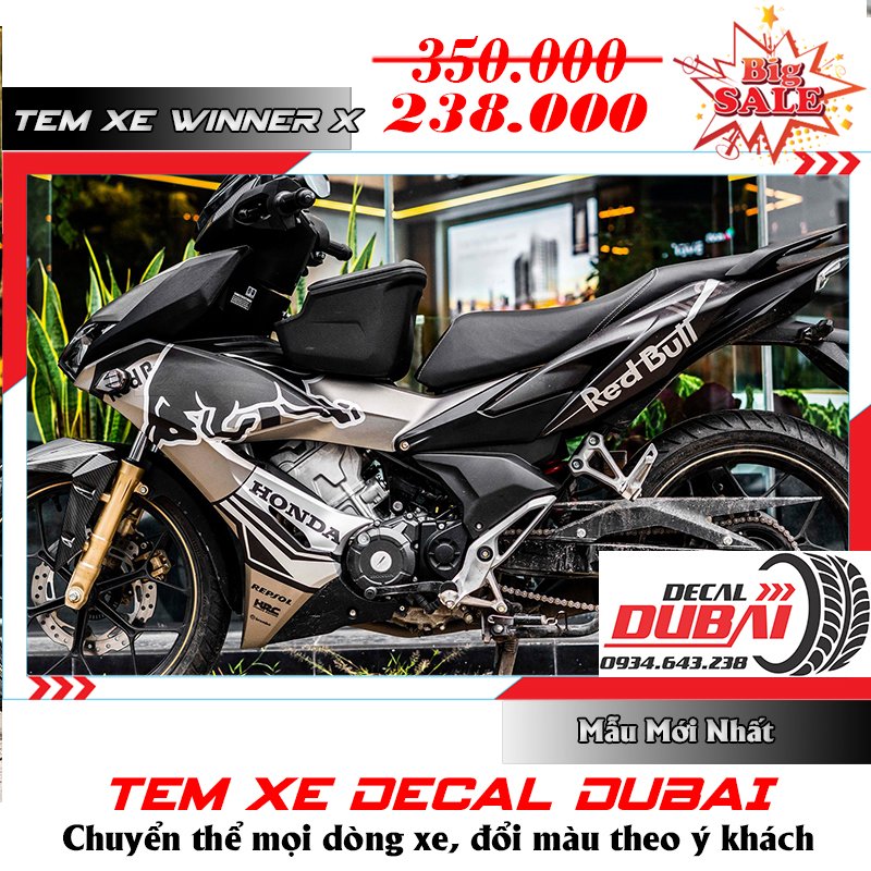 [HOT] Tem trùm Winner X Bạc Đen Redbull