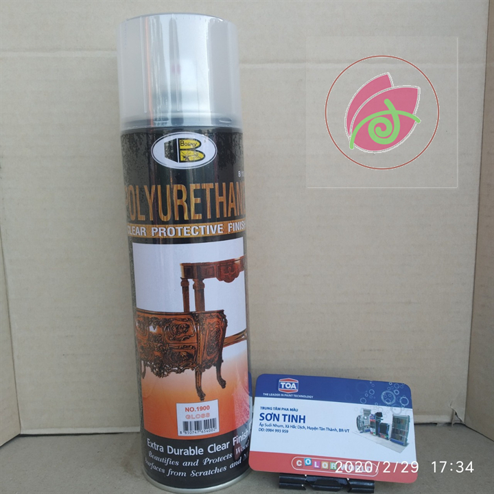  Sơn xịt bóng gỗ PU POLYURETHANE- Trong  Bóng mờ 