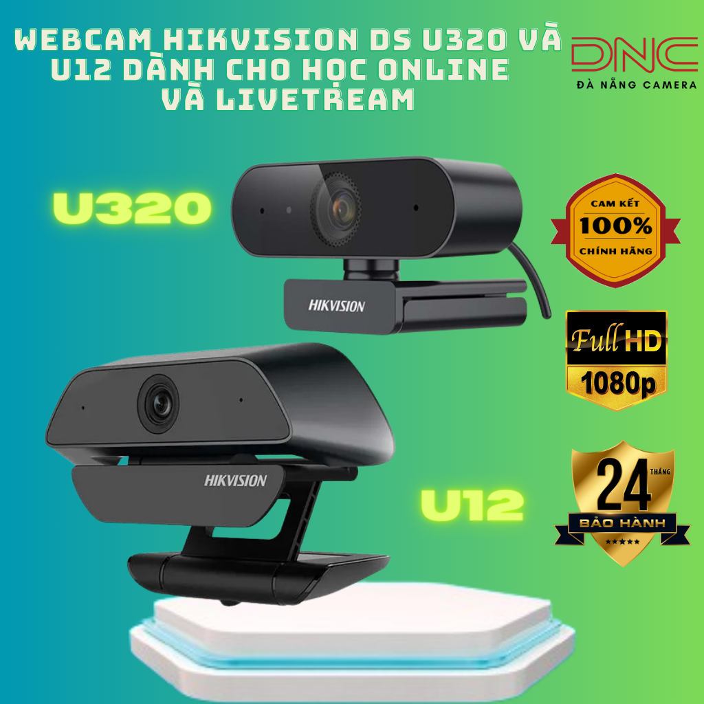 Webcam HIKVISION DS-U320 FULL HD 1080P tích hợp mic chuyên dụng cho Livestream, Học và làm Online