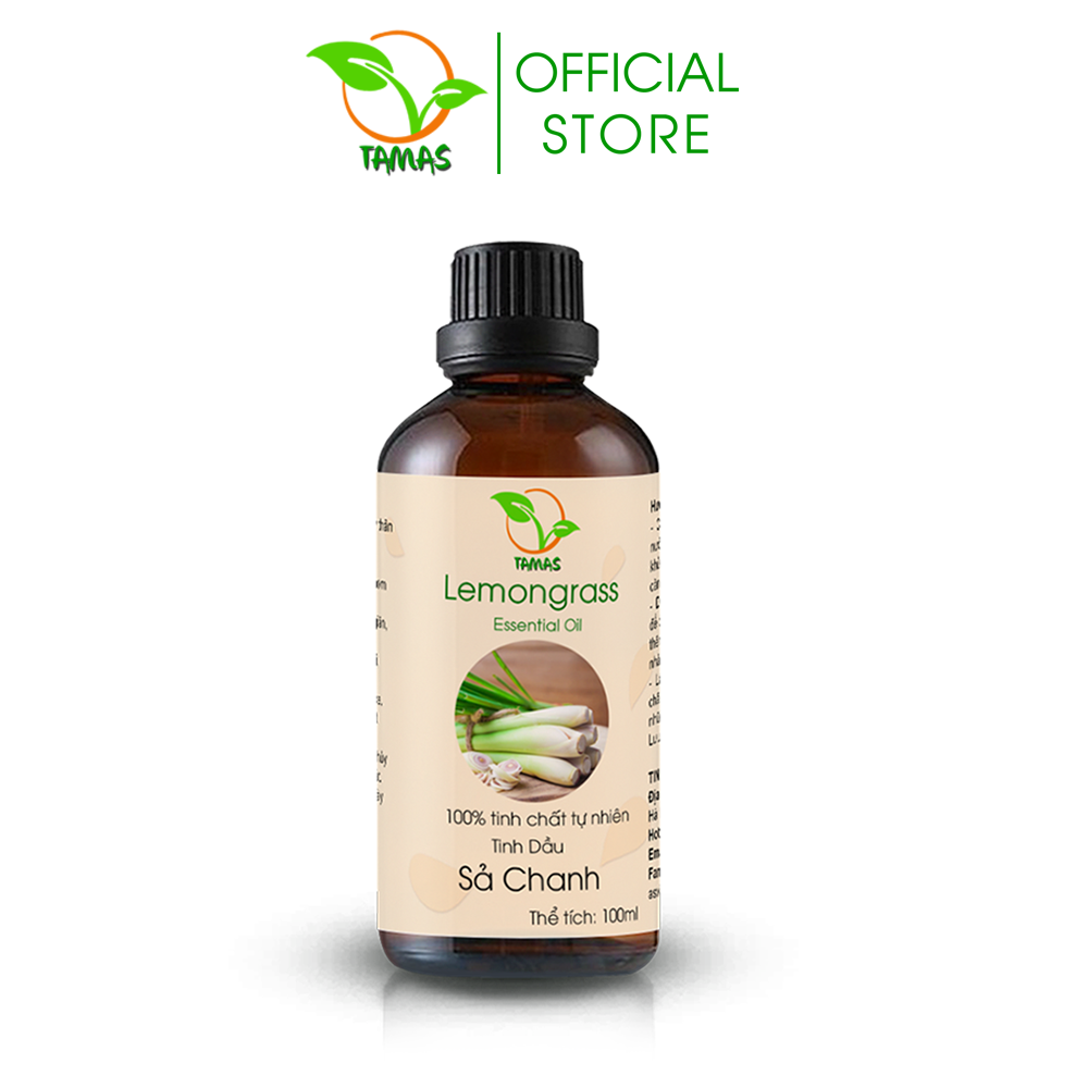 Tinh dầu sả chanh nguyên chất 100ml TAMAS, xông phòng đuổi muỗi, khử mùi, khử khuẩn, hương thơm tươi mát giúp thư giãn giải tỏa căng thẳng.