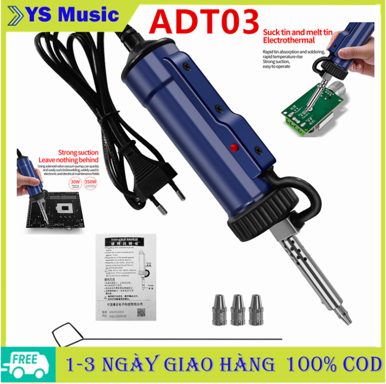 Máy hàn thiếc hút chân không adt03, máy hút thiếc cầm tay tự động loại bỏ bơm hút