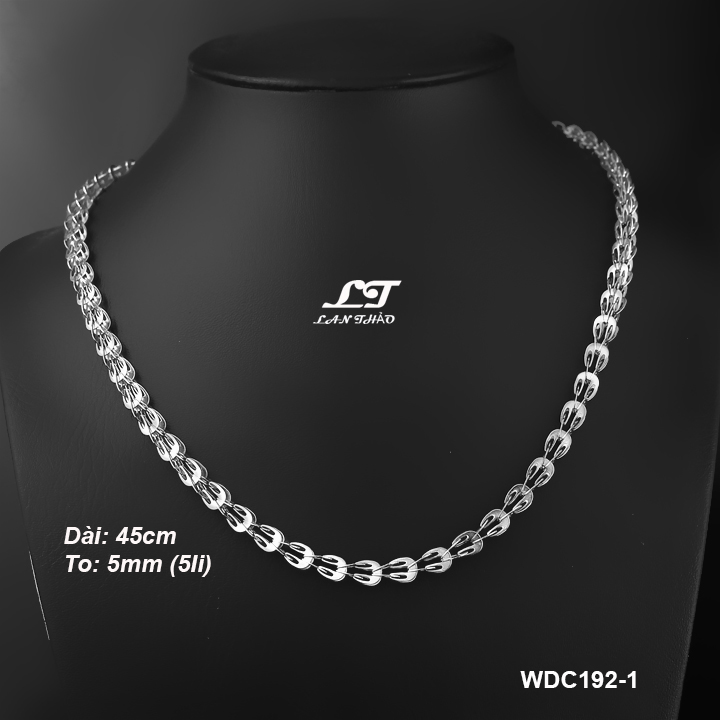 [HCM]Dây chuyền thép không gỉ kiểu đuôi phụng (trắng) WDC192-1