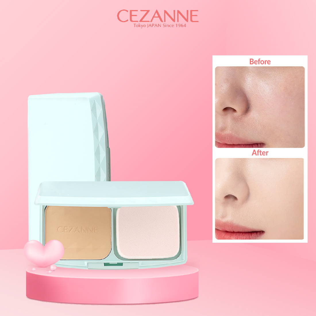 Phấn nền kiềm dầu cezanne uv foundation ex plus nhật bản spf 23 pa++ 11g