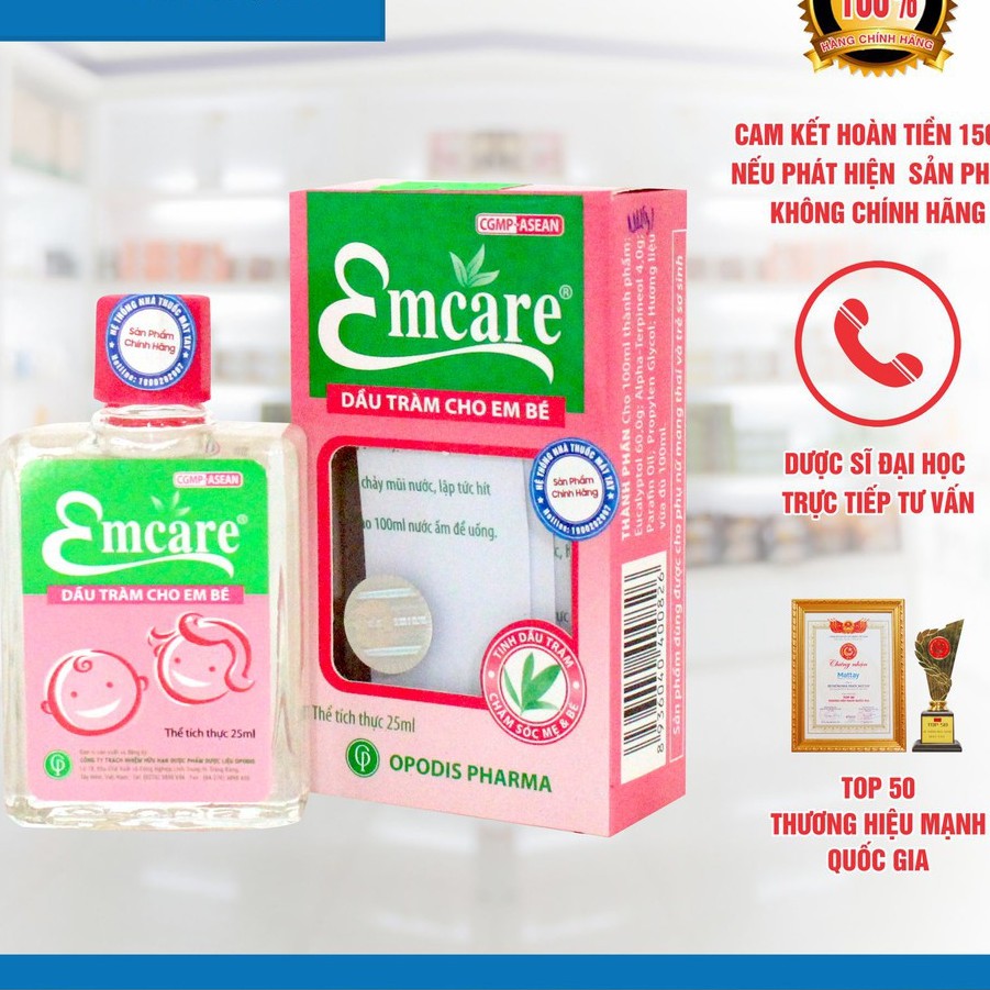 Dầu tràm EMCARE 10ml - 25ml - Dầu khuynh diệp cho em bé