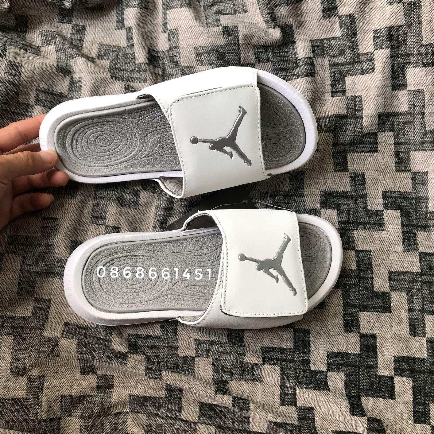 dép jordan màu trắng xám dành cho nam nữ tặng hộp