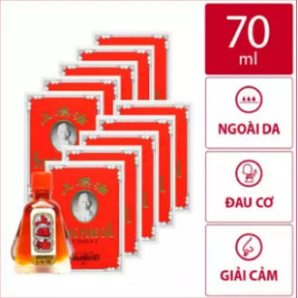 Bộ 10 dầu gió thái lan hình ông già siang pure oil - chai 7ml