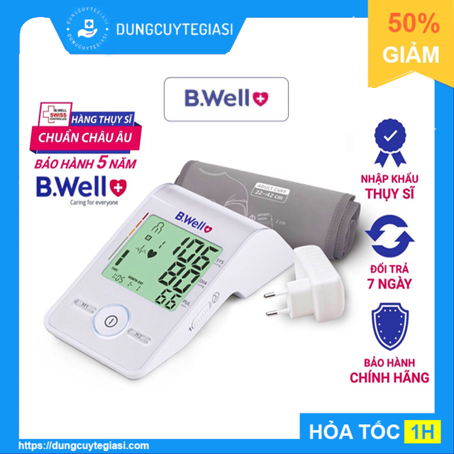 Máy đo huyết áp bắp tay điện tử tự động B.Well Med 55  BWell Sản xuất tại