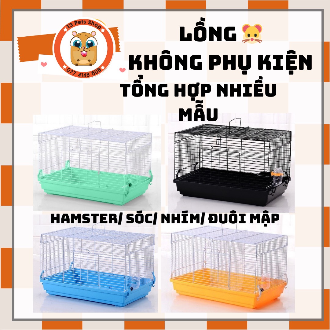 Lồng không phụ kiện có ngăn đôi 47-30-30cm cho hamster,nhím, đuôi mập, rat, gerbil,...