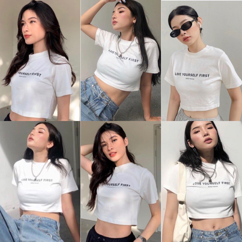 Áo Thun Croptop In Chữ Love Yourself Ulzzang